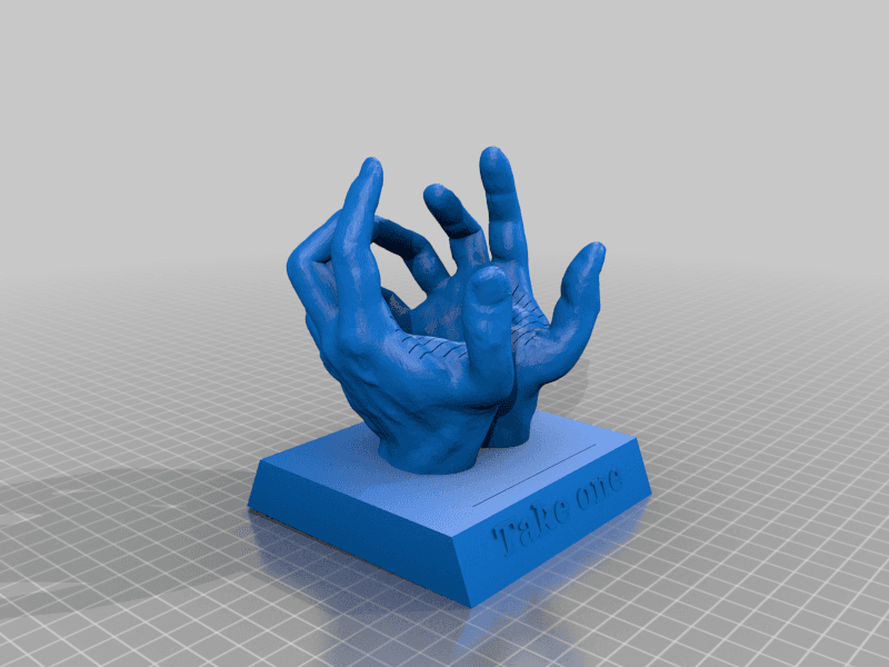 Give me a hand business card holder 3d model