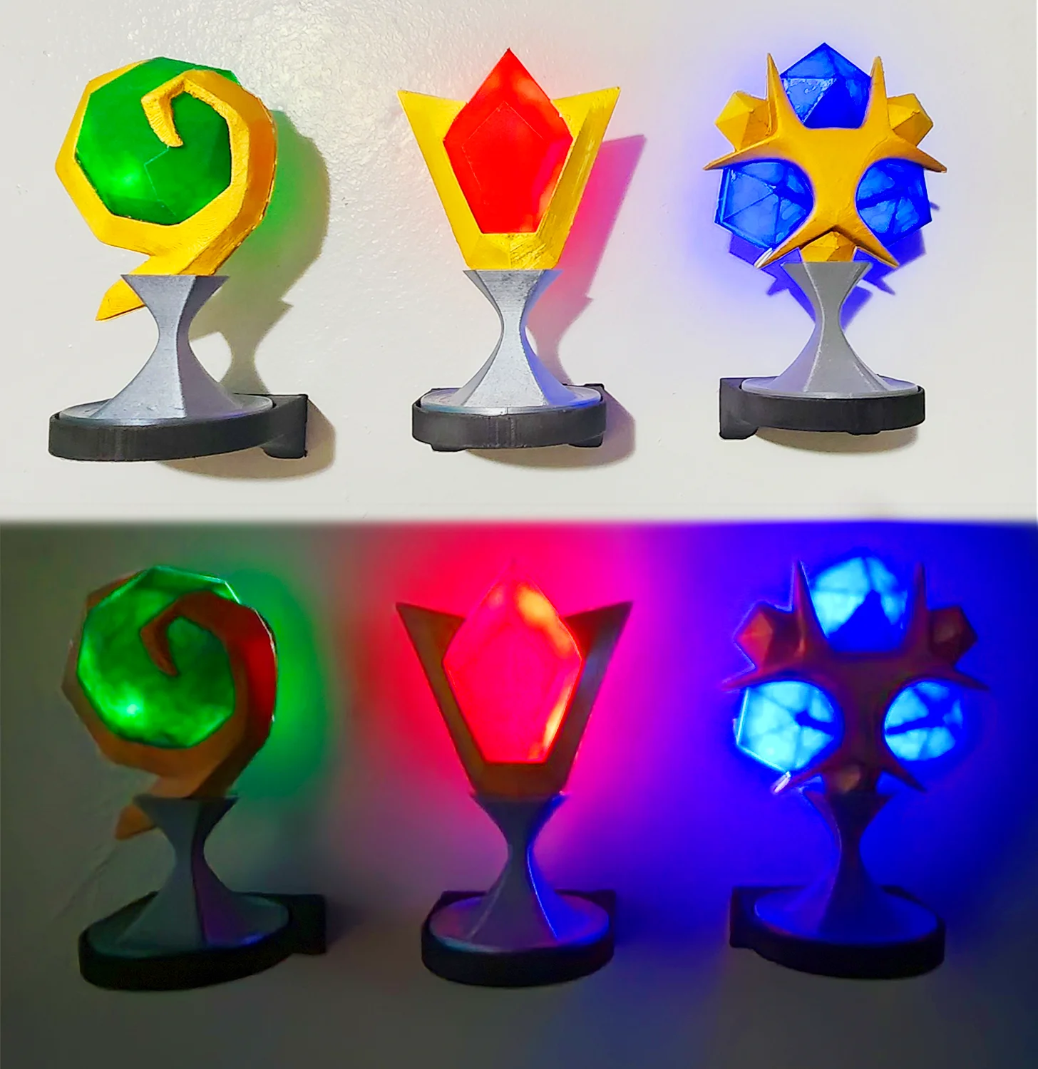 3 SPIRITUAL STONES FROM ZELDA OCARINA OF TIME: KOKIRI'S EMERALD, GORON'S RUBY, ZORA'S SAPPHIRE 3d model