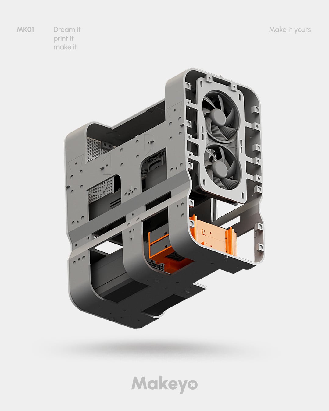 PC case mini ITX, micro ATX & ATX design by Makeyo 3d model