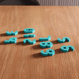 Low Poly Standing Numbers Set 3d model