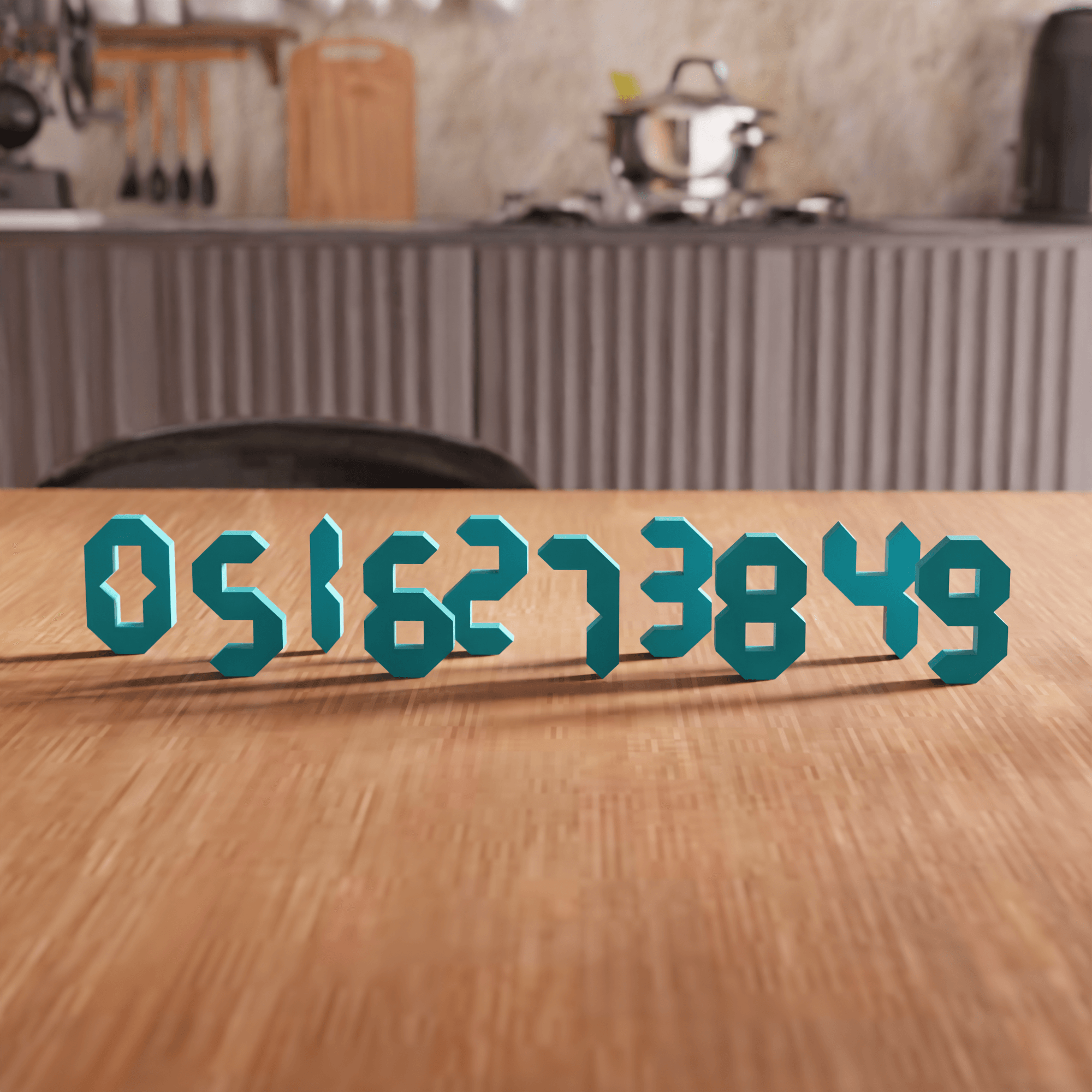 Low Poly Standing Numbers Set 3d model