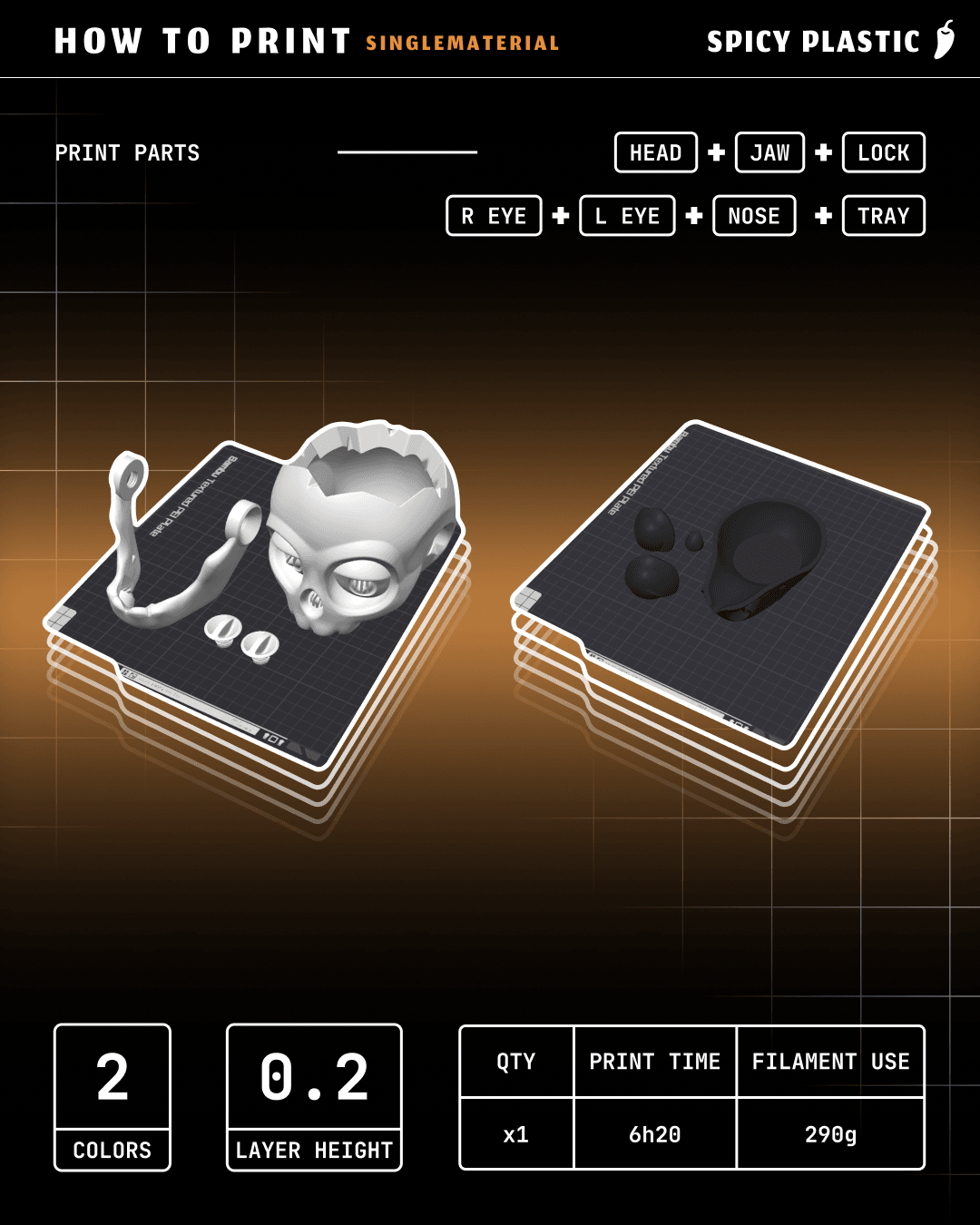 Skull planter 3d model