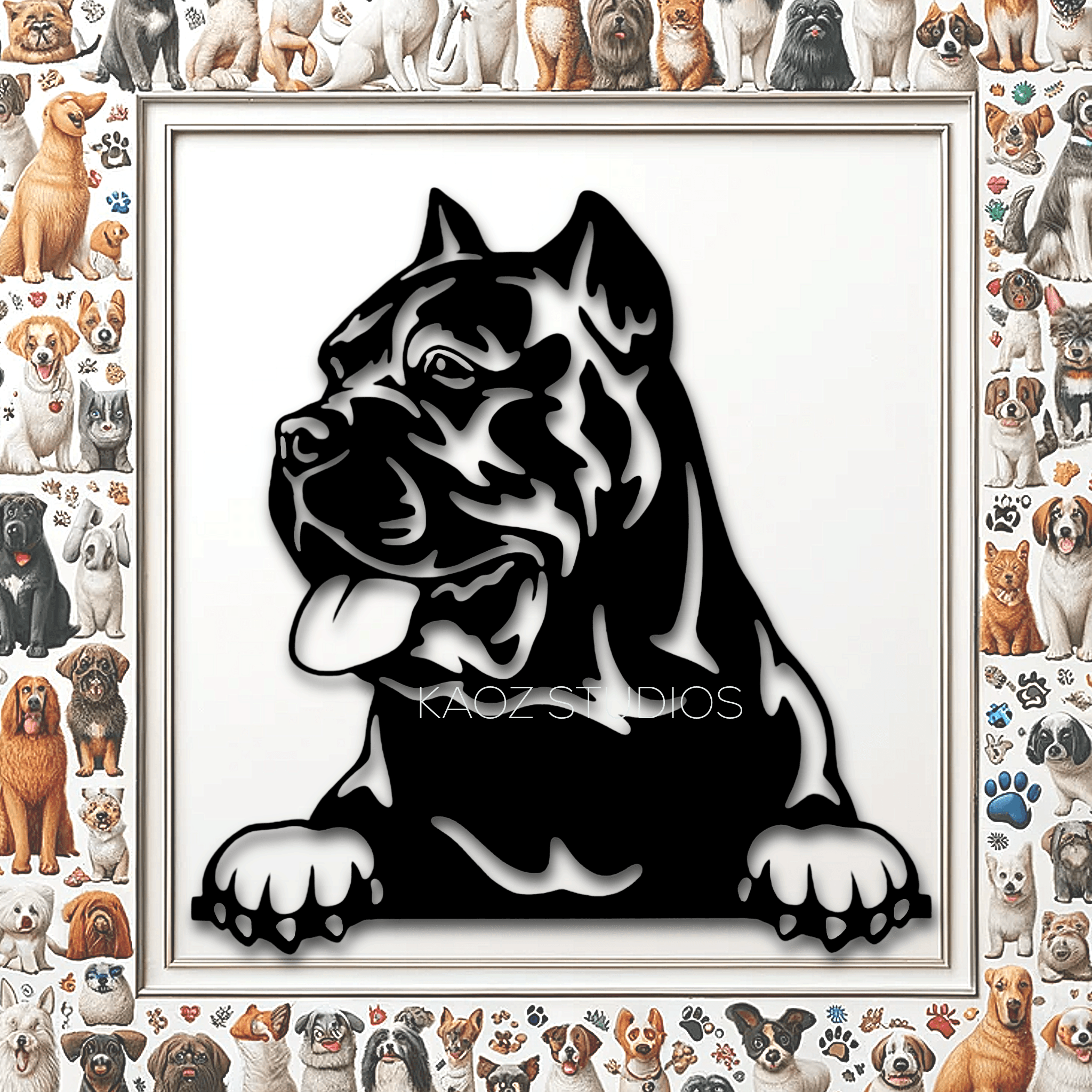 cane corso wall art dog wall decor 2d animal decoration 3d model