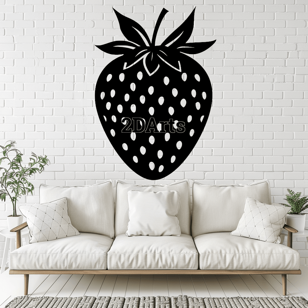 Strawberry 2D Wall Art/Window Art - Digital STL & SVG File for 3D Printing or Laser Cutting 3d model