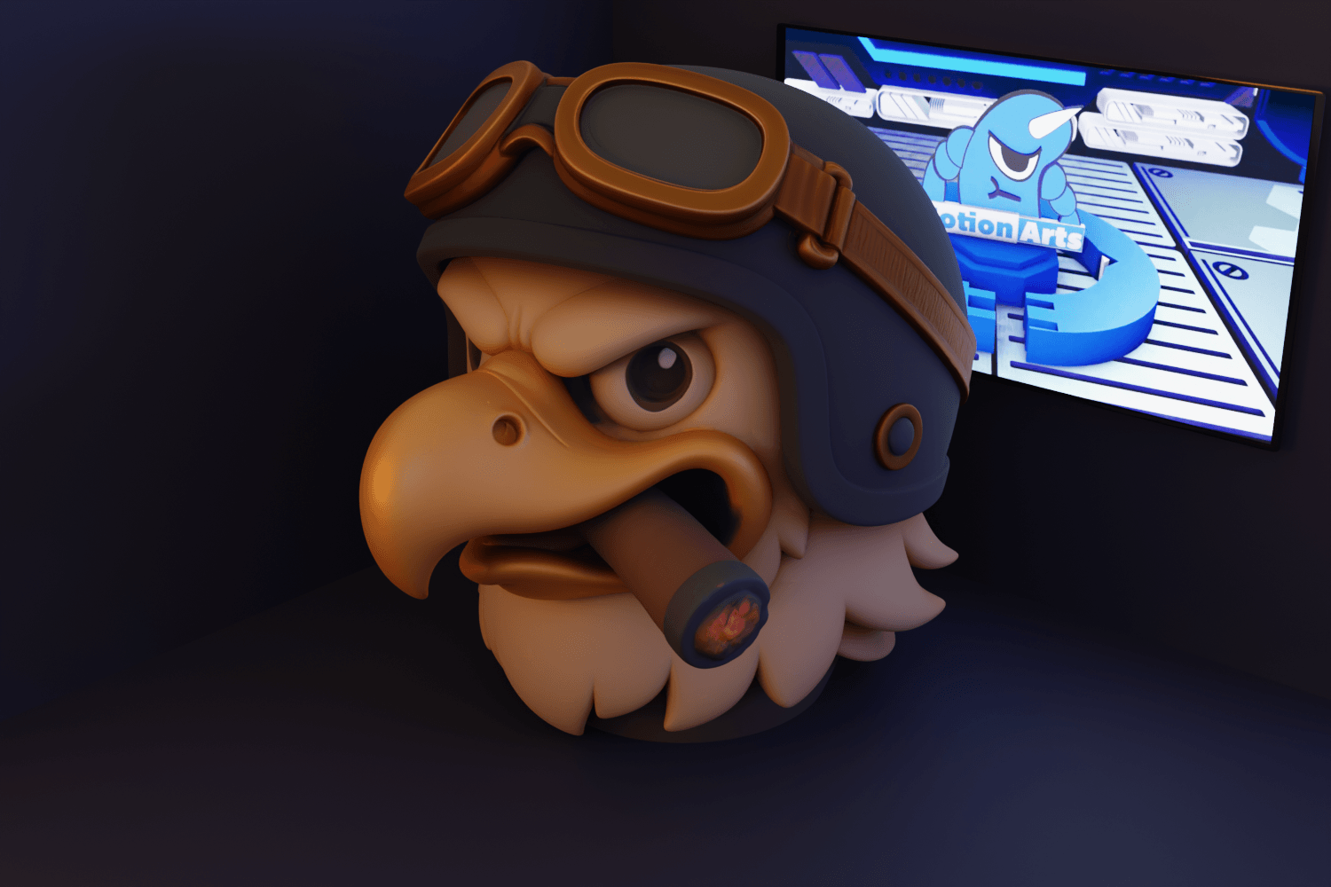 Águia com Cigarro e Capacete.stl 3d model