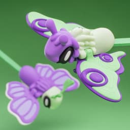Blob Butterflies - Magnetic Modular Art Toy with Log Container 3d model