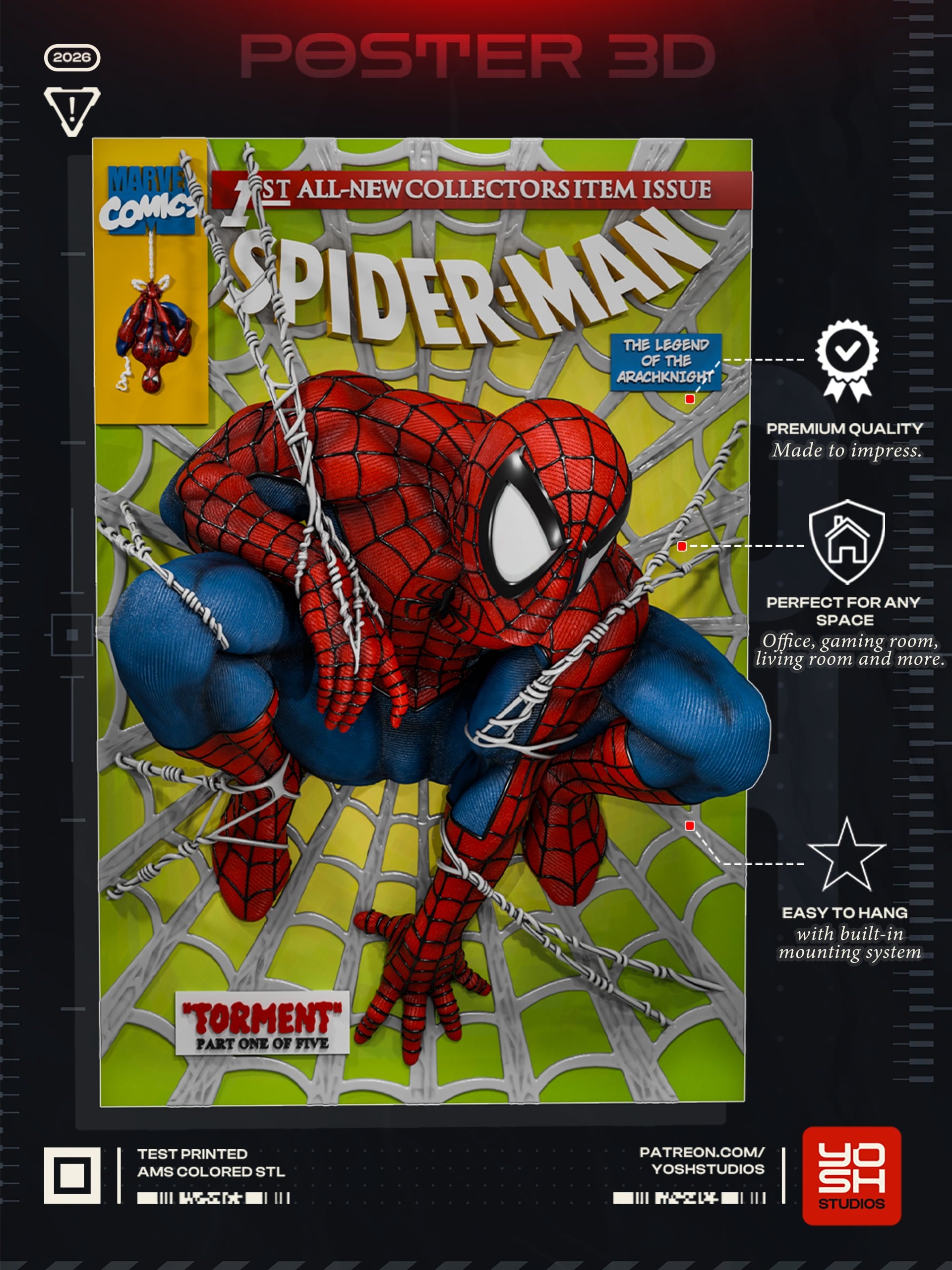Spider-Man Poster 3D Printer STL File 3d model
