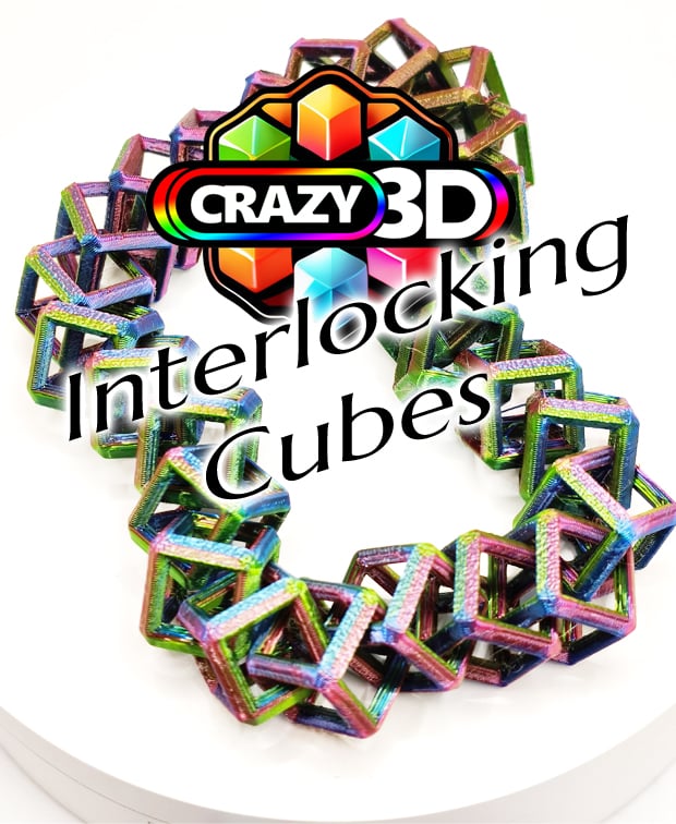 Crazy Interlocking Cubes Fidget - 4 Sizes 3d model