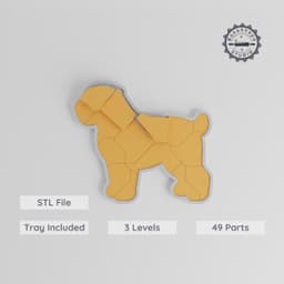 Montessori Rottweiler Puzzle, 3-Level Learning Tray System, Easy to Hard, Educational Dog-Themed STL for Kids PRODUCT_8171 3d model