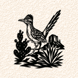 desert-roadrunner wall art home decor 3d model