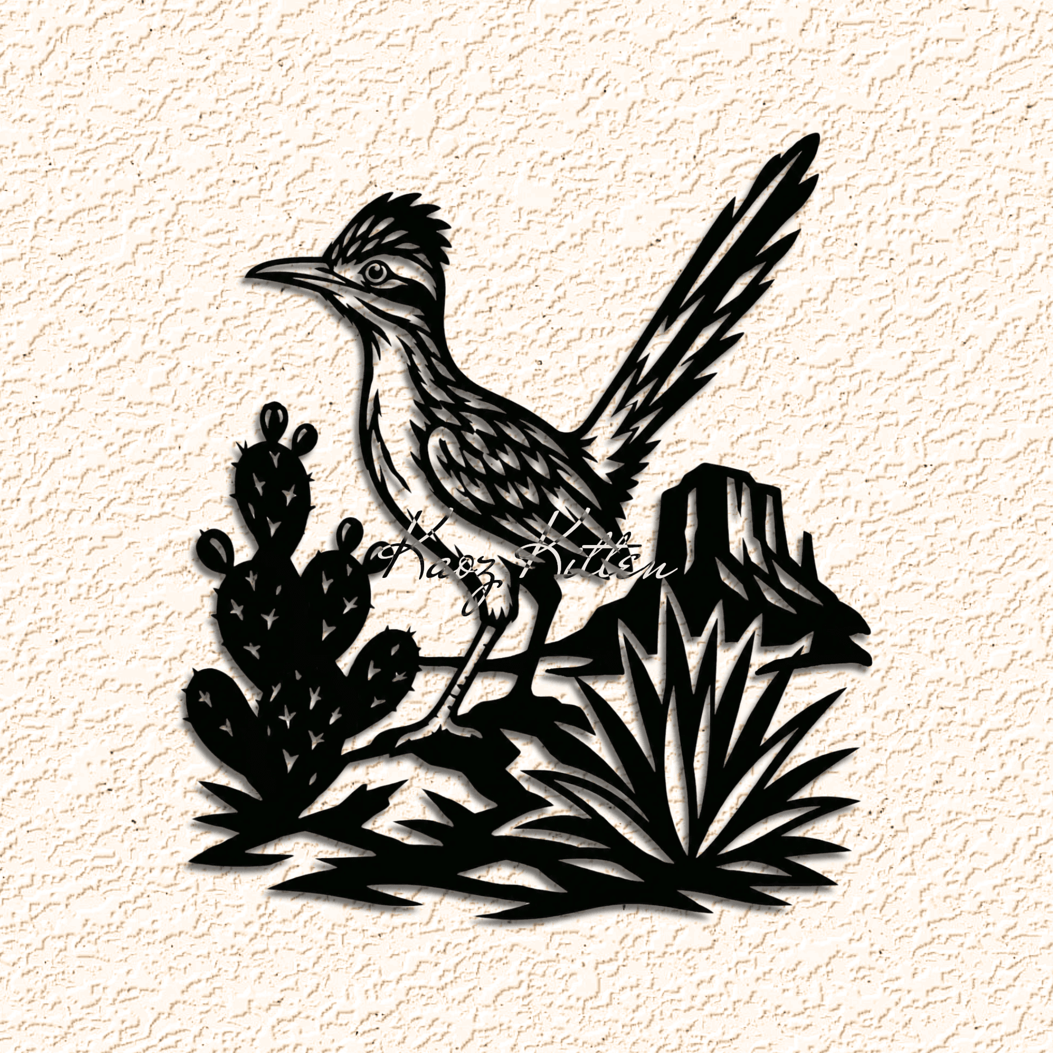 desert-roadrunner wall art home decor 3d model
