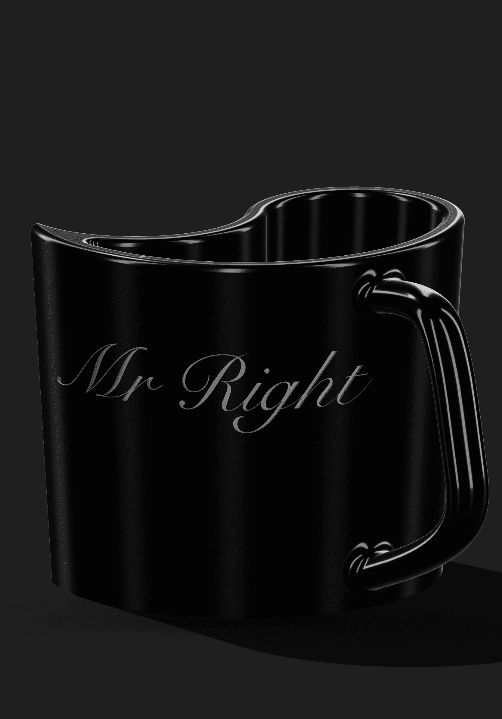 mr n Mrs right mugs 3d model
