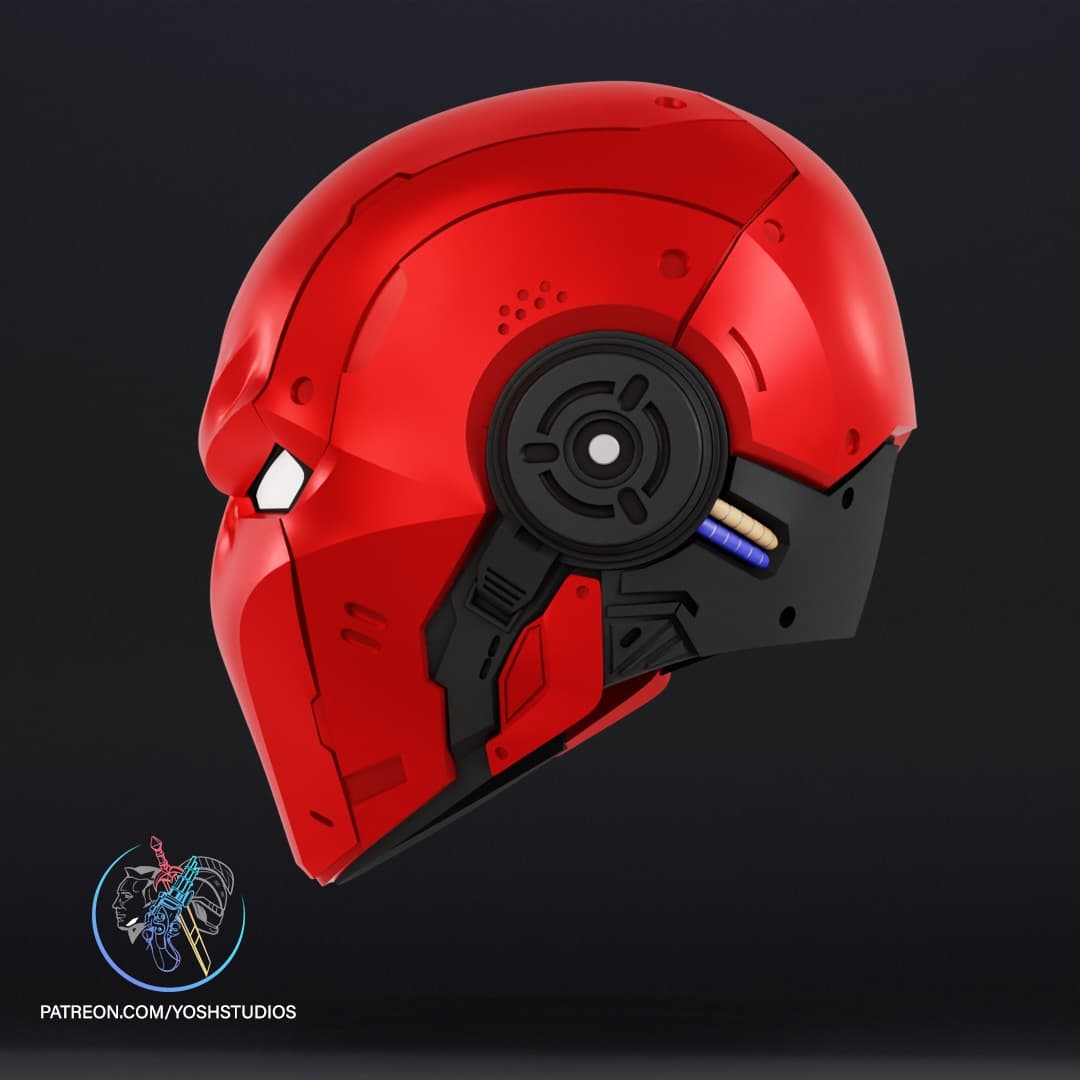 Cyber Red Hood Helmet 3D Printer File STL - 3D model by Yosh Studios on ...