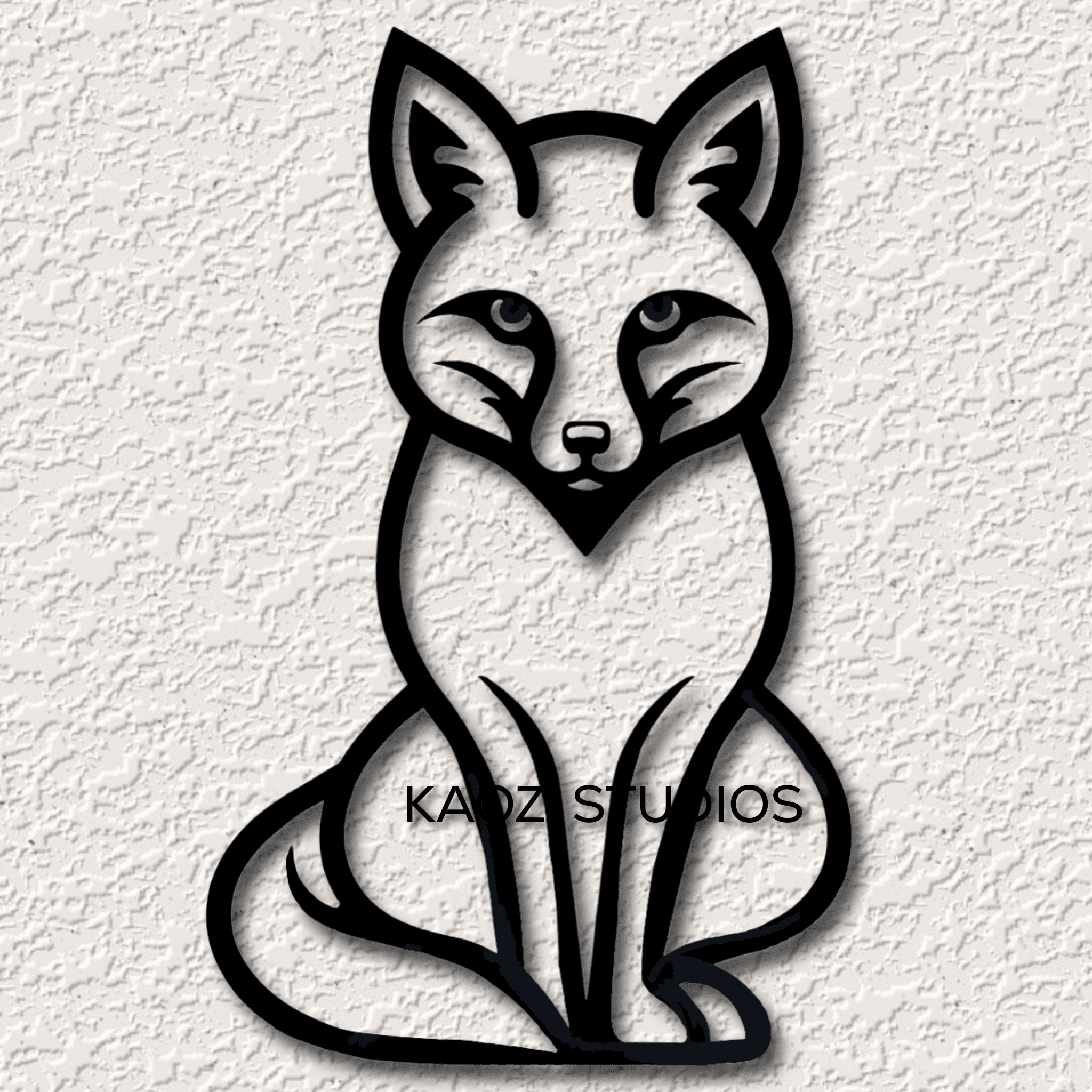 fox wall art fox wall decor 2d woodland animal decoration 3d model