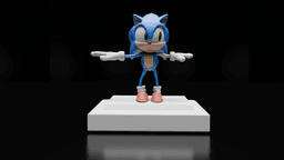 Sonic Fan Art 3D Print Low-poly 3D print model 3d model