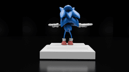 Sonic Fan Art 3D Print Low-poly 3D print model 3d model