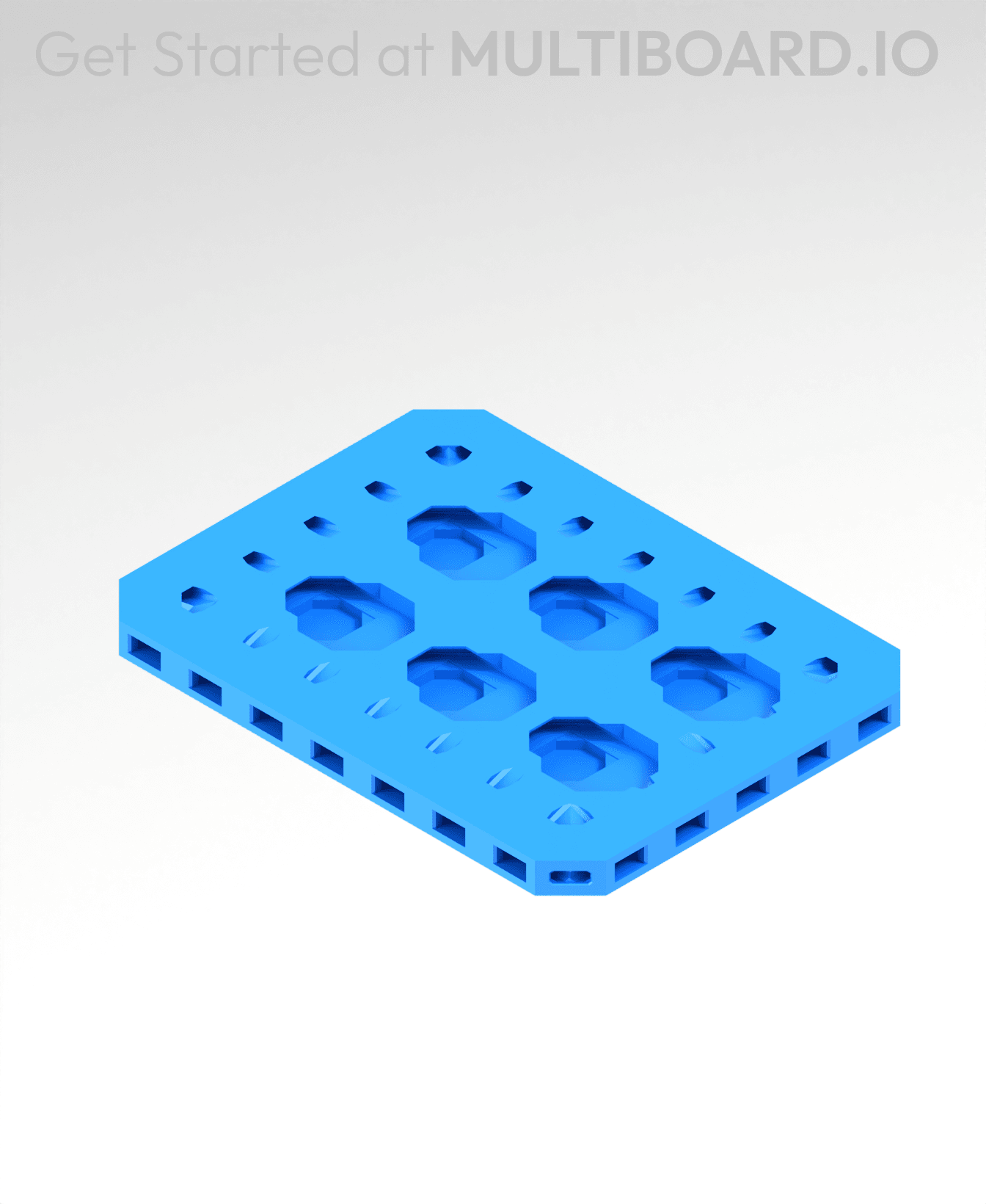 3x4 MU - Point Hole MU - MultiBoard Plate 3d model