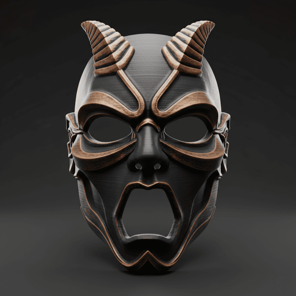 Void Horn Wearable Horror Mask Premium STL File 3d model