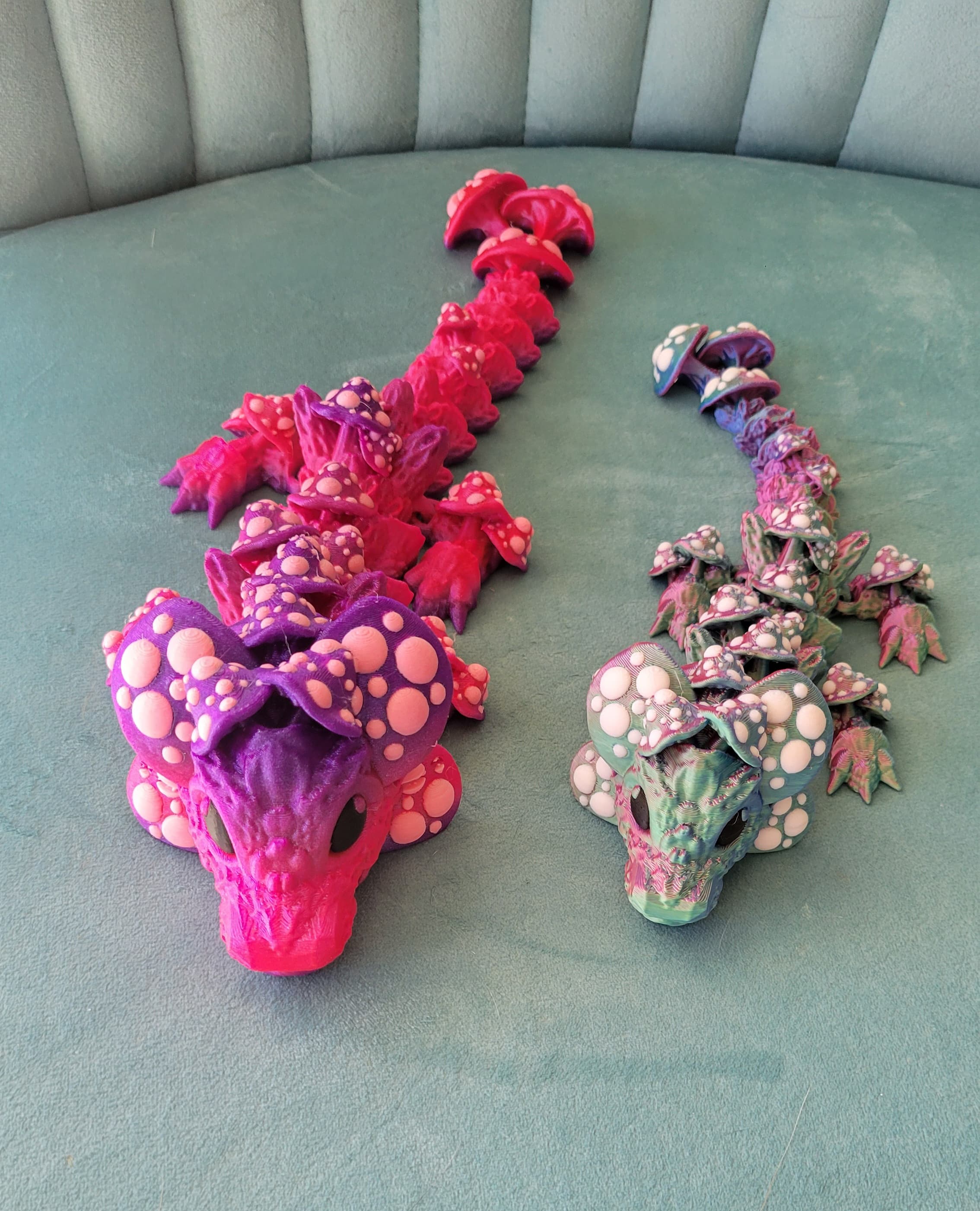 Printed this one at 75%. All the details still printed out beautifully. I love the mushroom details in this print. I added the photo with the side by side of the 100% print. Used OVV3D PLA Filament in matte tri-cokor rainbow pink- yellow-blue.