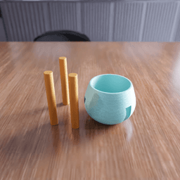 Modern Ribbed Planter - Minimal Plant Pot 3d model