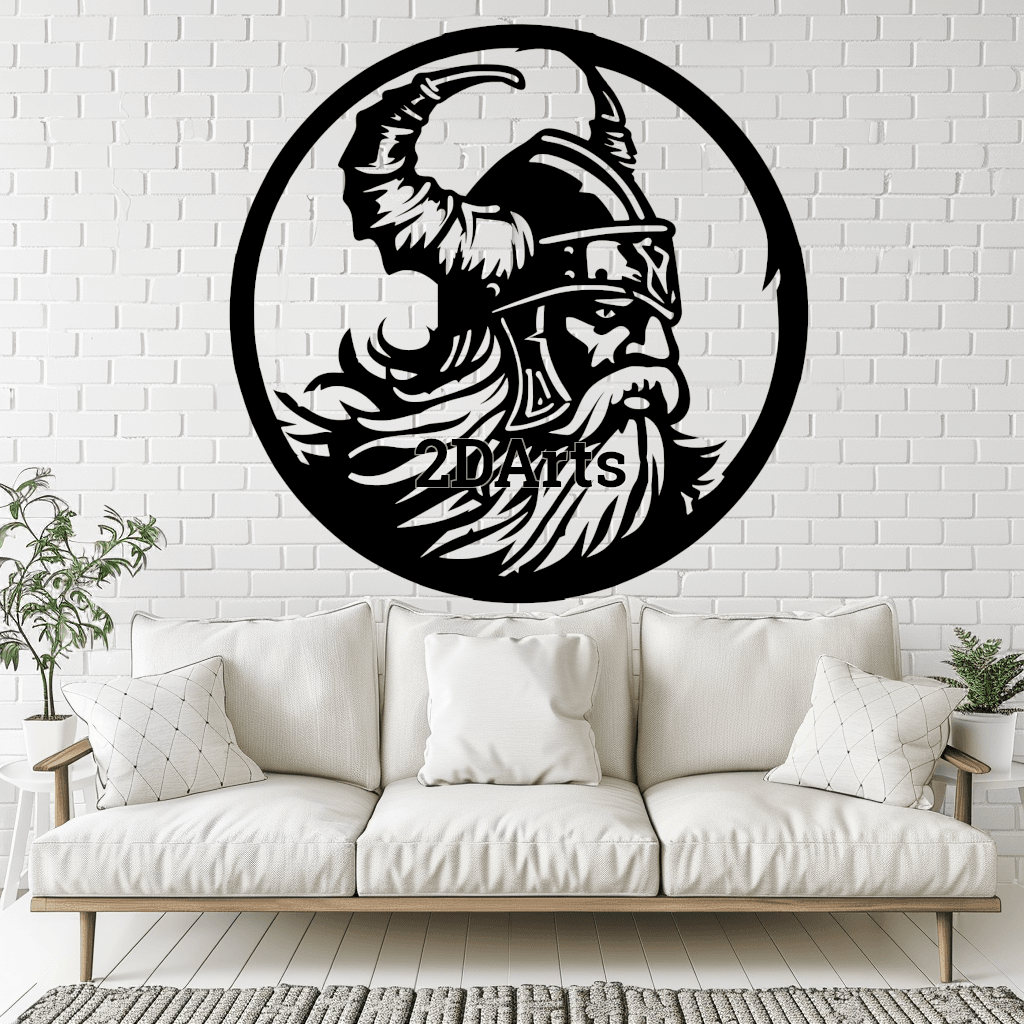 Viking 2D Wall Art/Window Art - Digital STL & SVG File for 3D Printing or Laser Cutting 3d model