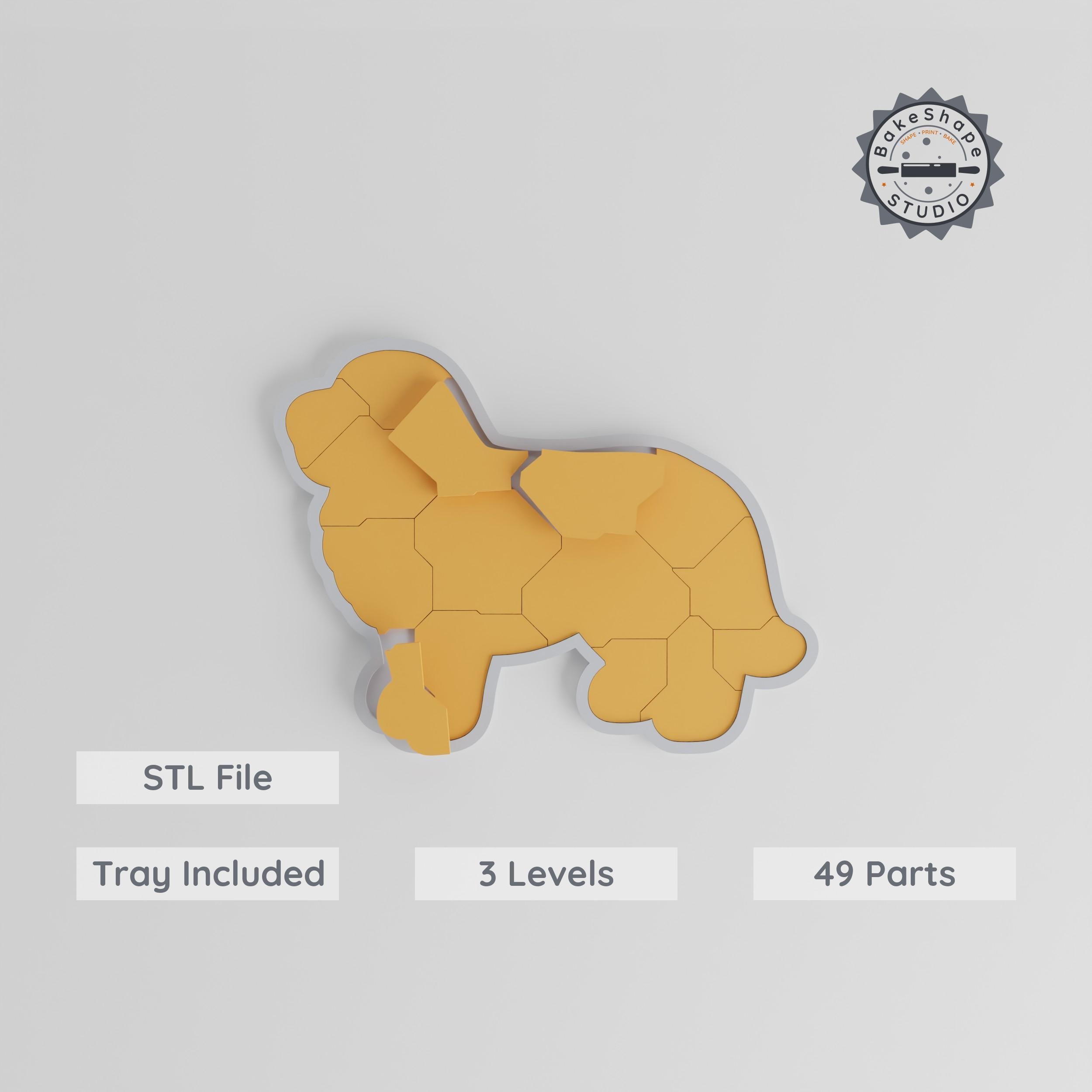 Montessori Bernese Mountain Dog Puzzle, 3-Level Progressive Learning Tray, 9/15/24 Piece STL, Easy to Hard PRODUCT_8160 3d model