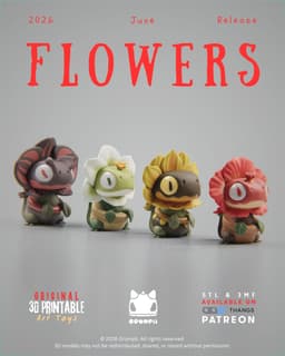 Grumpii 3D Printable Arttoy - 2026 June Release - Flowers 3d model