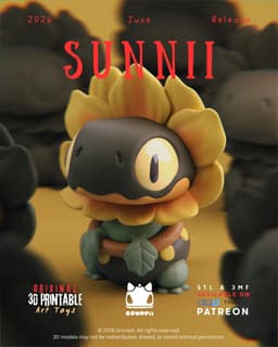 Grumpii 3D Printable Arttoy - 2026 June Release - Flowers 3d model