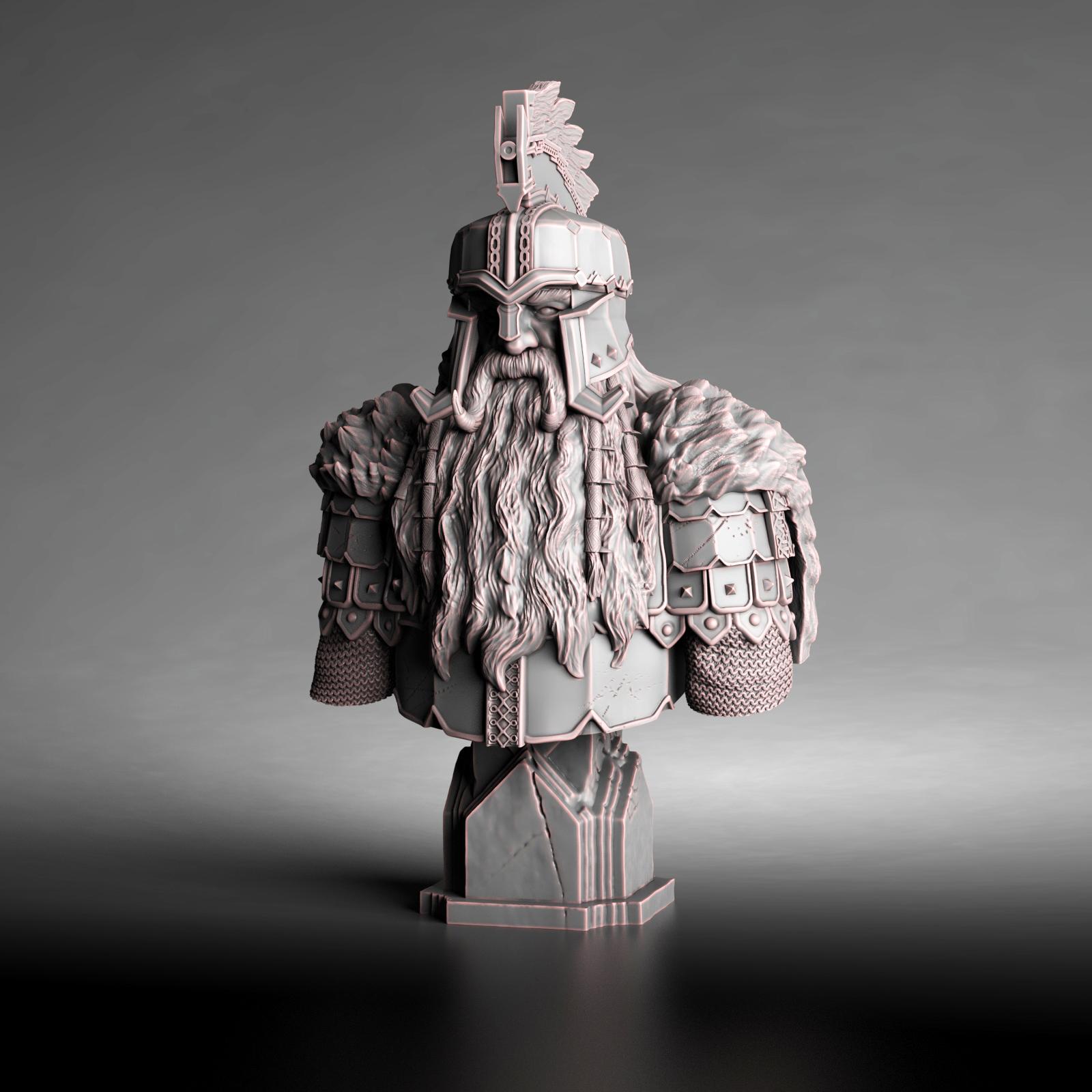 Dain Ironfoot Bust (Pre-Supported) 3d model