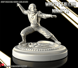 White Ninjetti Ranger Statue 3d model