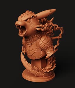 PikaZilla Mashup Multi-Color 3MF | Pokemon Kaiju Fusion | Bambu Ready 3d model