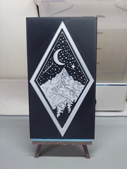 Mountains with Starry Skies and Moon 3d model