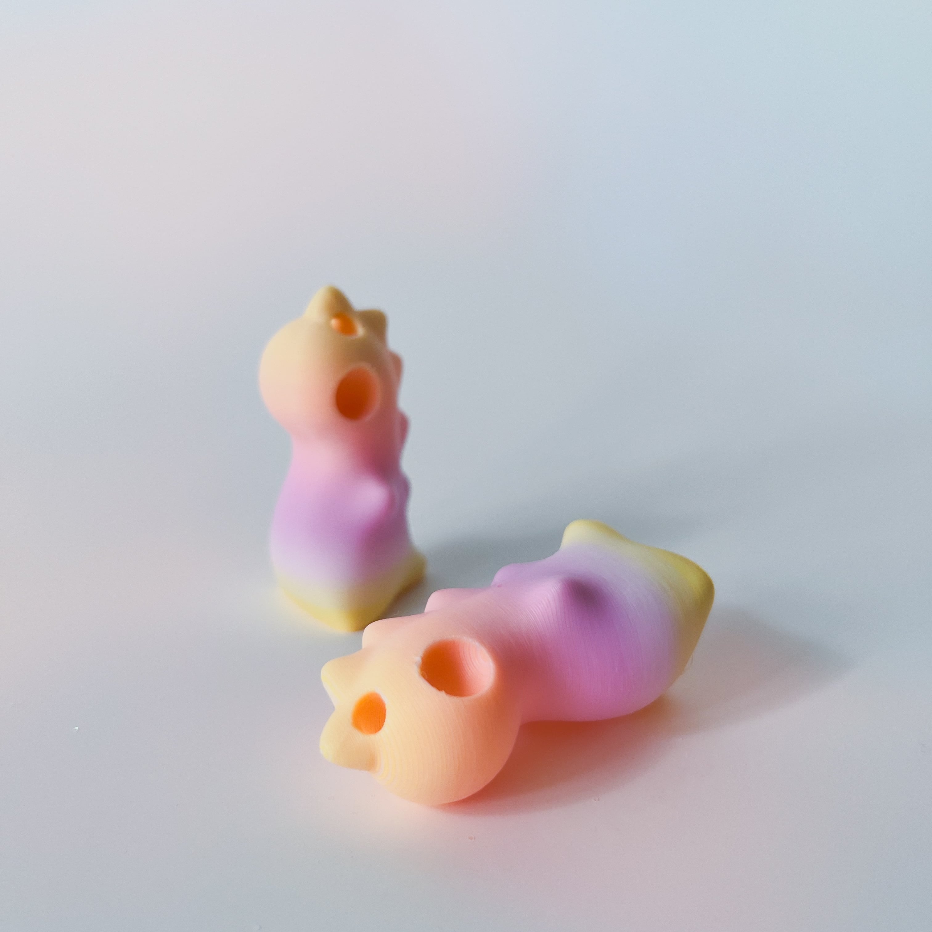 Flushies Keychain Set, Duck, Dino, and Squid 3d model