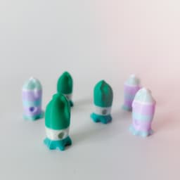 Flushies Keychain Set, Duck, Dino, and Squid 3d model