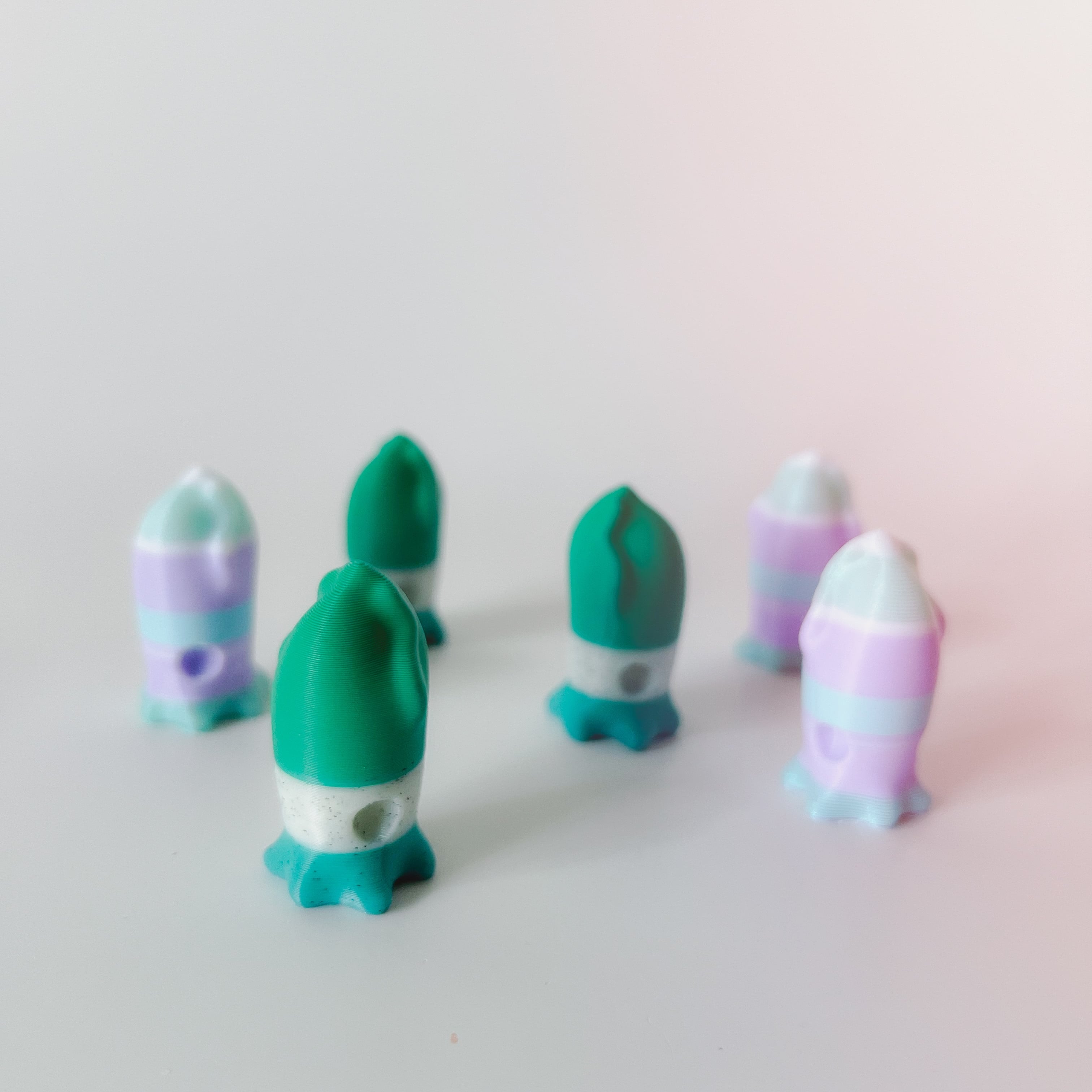 Flushies Keychain Set, Duck, Dino, and Squid 3d model