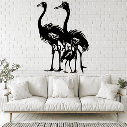 Emu Family 2D Wall Art/Window Art - Digital STL & SVG Filev 3d model