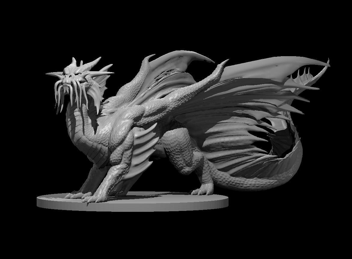 Young Gold Dragon - Young Gold Dragon - 3d model render - D&D - 3d model