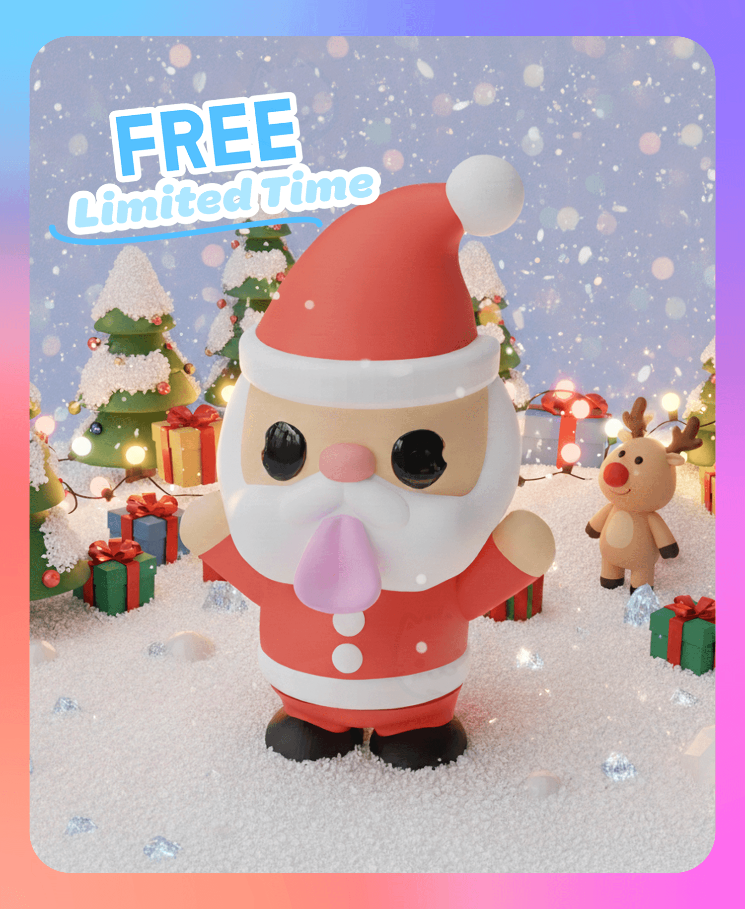 Flexi Santa Keychain (Single Color) 3d model