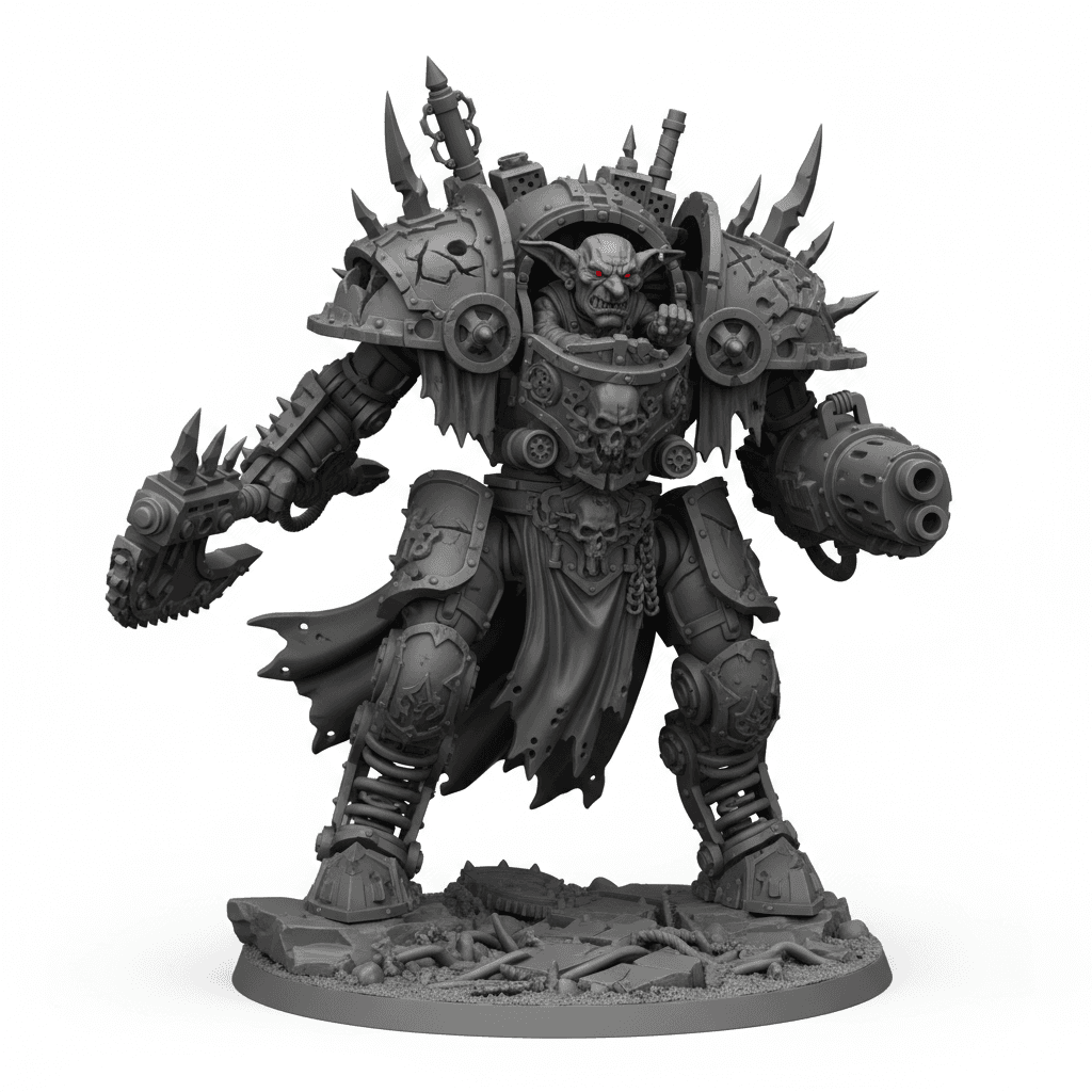 Goblin Mech Pilot Scrap Armor Printable STL Download 3d model