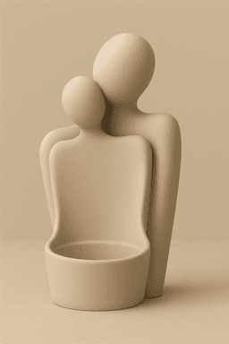 Free Parent & Child Tealight Holder STL – Minimalist Family Candle Holder 3D Print 3d model