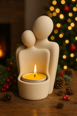 Free Parent & Child Tealight Holder STL – Minimalist Family Candle Holder 3D Print 3d model