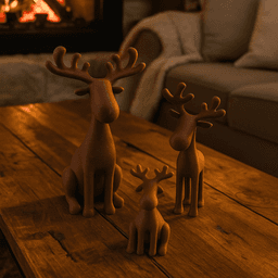 REINDEER FAMILY ABSTRACT / CHRISTMAS DECOR / HOMEDECOR / TABLEDECOR 3d model