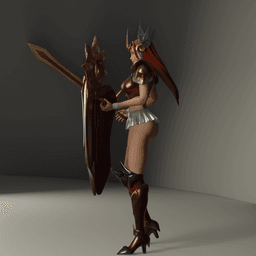 Sexy Knight – Sword and Shield Warrior Figure v2 3d model