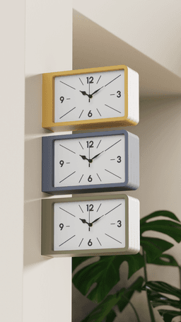 QUADRA - Rectangular Double Side Wall Clock - Dulton style 3d model