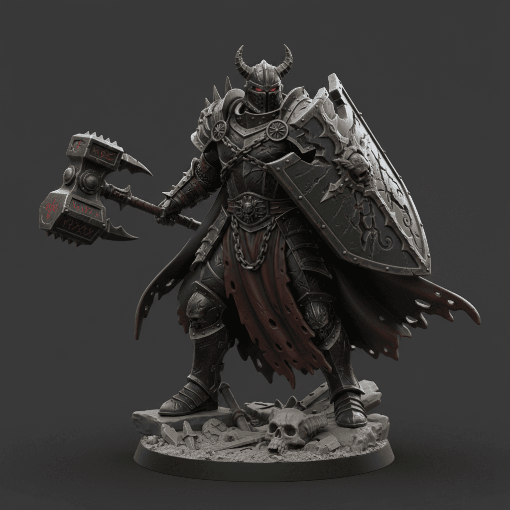 Battle Scarred Crusader Broken Shield Detailed STL 3d model