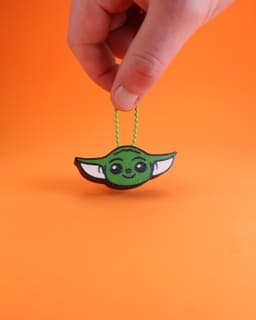 Baby Yoda Fidget Clicker – A Galactic Fidget Friend - Keychain 3d model