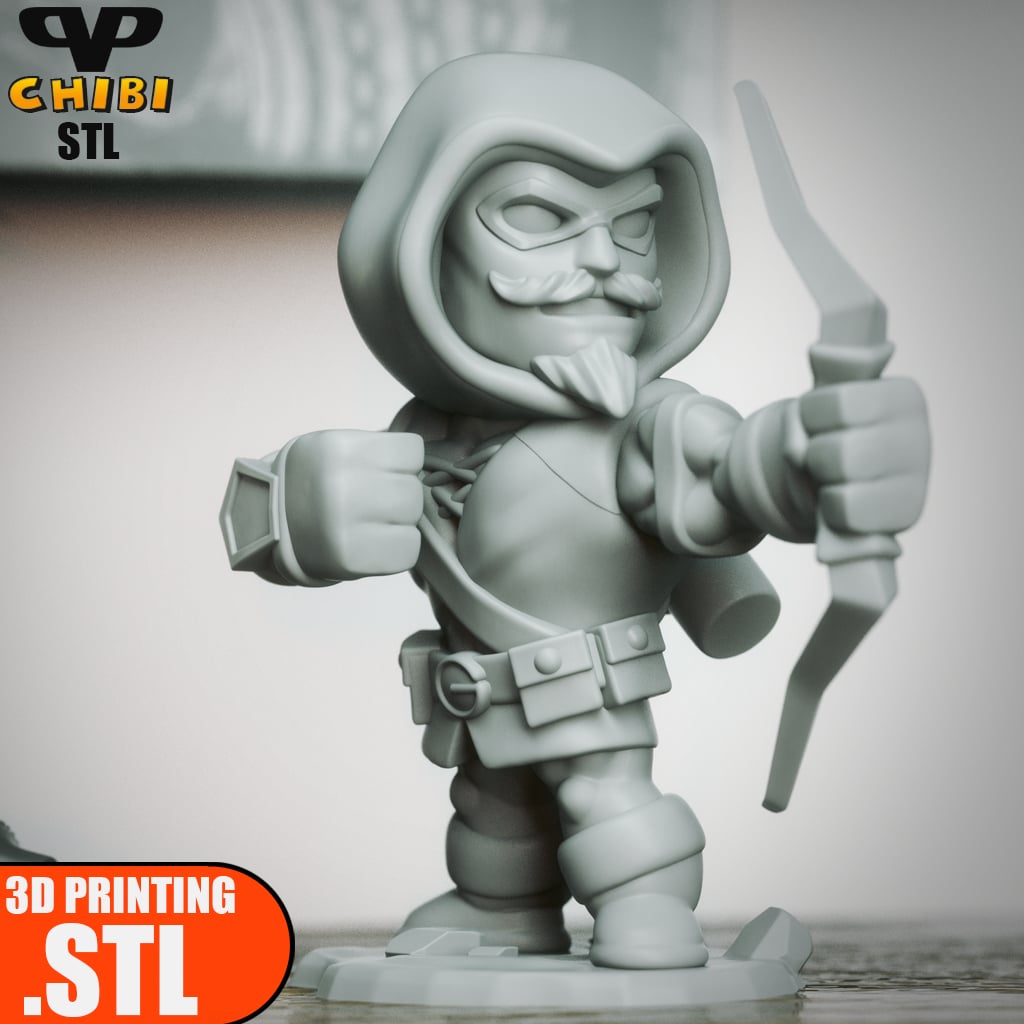 Green Arrow Chibi STL for 3D Printing ChibiSTL 3DXM 3d model