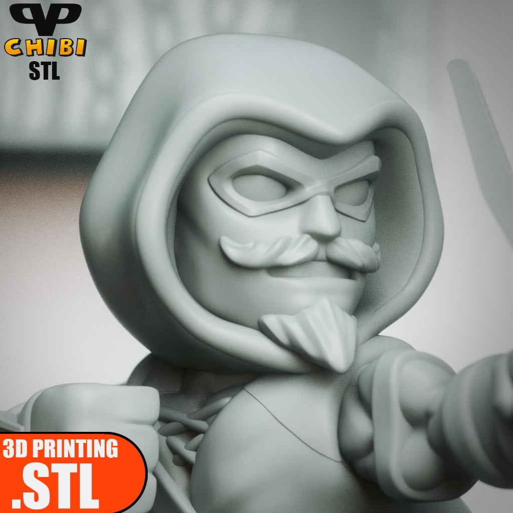 Green Arrow Chibi STL for 3D Printing ChibiSTL 3DXM 3d model