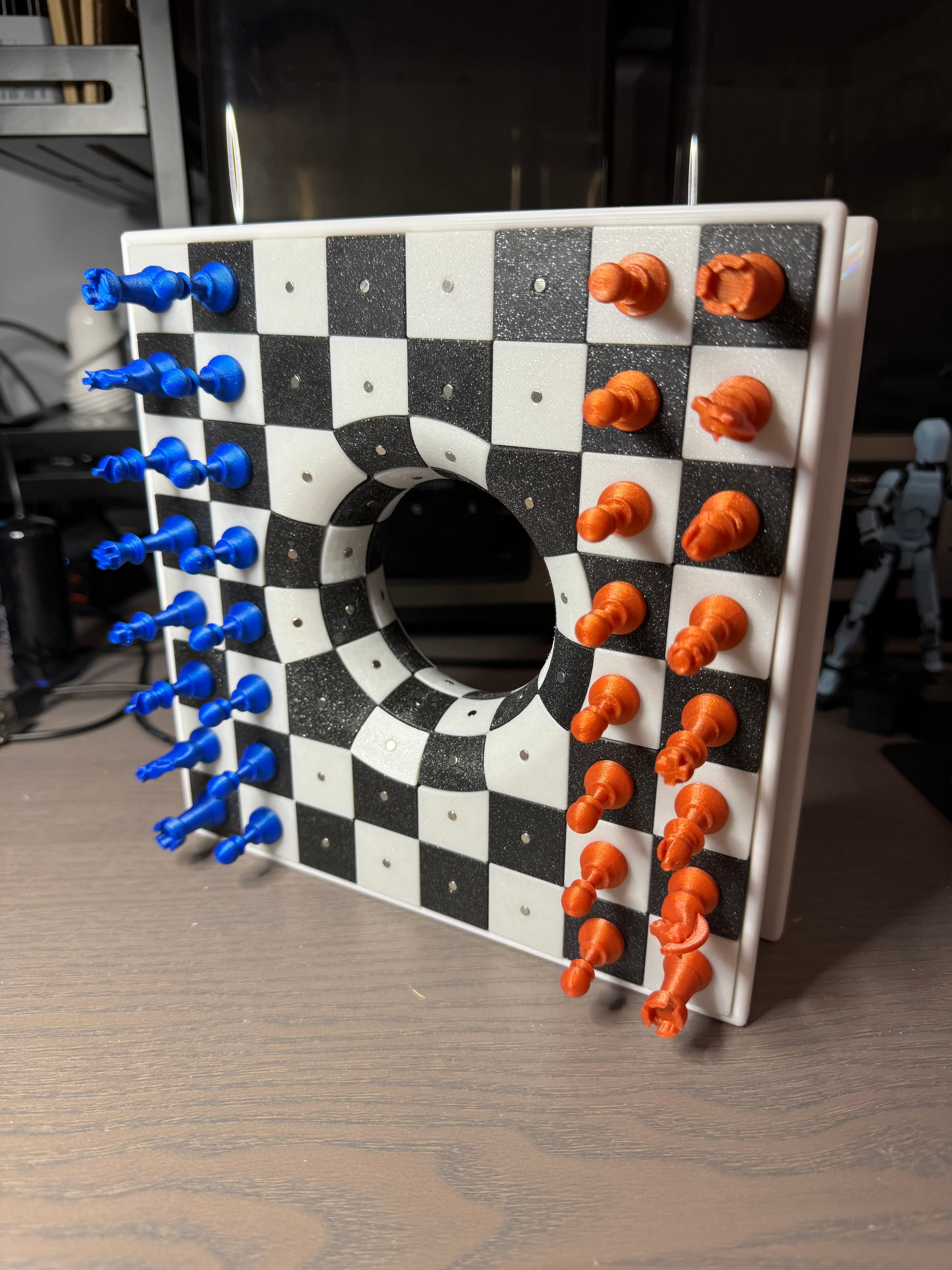 I don't play chess, but a friend of mine does. I printed this for them and can't wait to give it to them. I did have to print the 2 boards and 2 sets of the black squares because I glued it all together without realizing that the magnets should all have the same polarity facing the same way. Overall, it did print perfectly and I was happy with it.