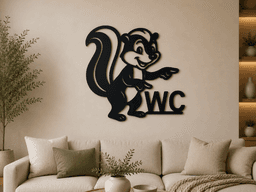 Funny Skunk WC Sign 2D Wall Art.stl 3d model